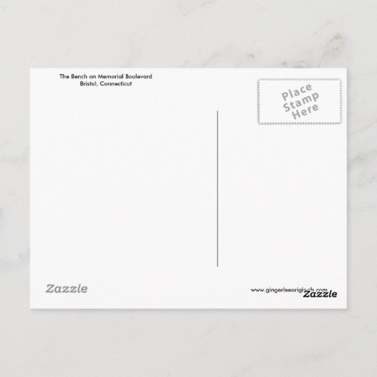 The Bench on Memorial Boulevard, Bristol CT Postkarte (Rückseite)