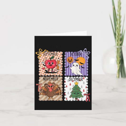 The ber Months Back To School Halloween Thanksgivi Karte (Vorderseite)