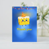 The Best Birthday Party Cake Dankeskarte (Stehend Vorderseite)