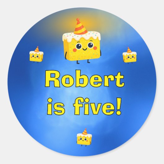 The Best Birthday Party Cake Runder Aufkleber (Vorderseite)