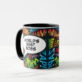 The Best Boss Fun Retro Comic Pop Kunst, Dichtung Tasse (Vorderseite Links)