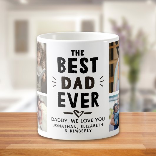 The Best Dad Ever Cute Photo Collage for Dad Kaffeetasse