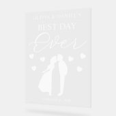 The Best Day Ever Personalized Wedding Acrylschild (Winkel)
