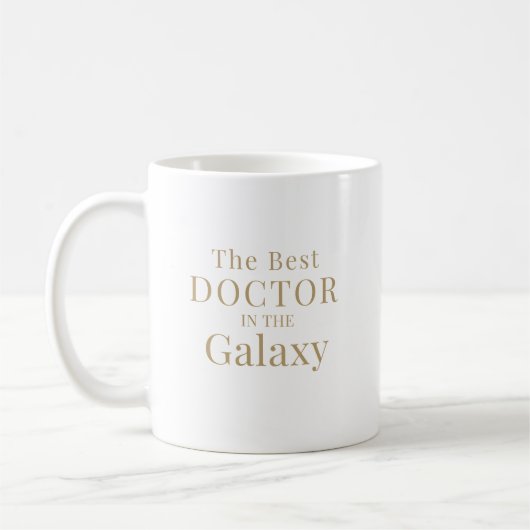 The Best Doctor in the Galaxy Typography Design Kaffeetasse (Links)