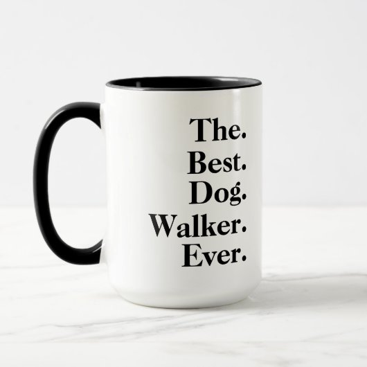 'The Best Dog Walker Ever' Playful Fun Gift Tasse (Links)
