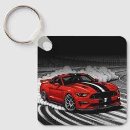 The Best Drift Car Red Muscle Keychain Schlüsselanhänger