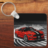 The Best Drift Car Red Muscle Keychain Schlüsselanhänger (Vorderseite)