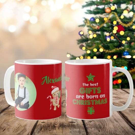 The Best Gift are Born on Christmas Photo Kaffeetasse