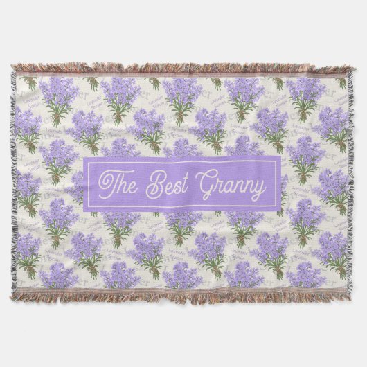 The Best Granny Lavender Floral Cozy Fleece Blanke Decke (Vorderseite)
