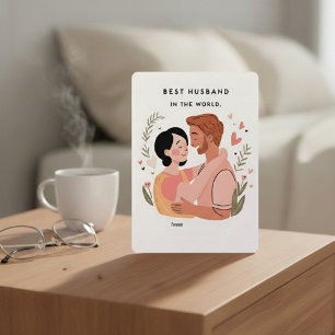 "The Best Husband Tender Embrace Holiday Card" Feiertagskarte