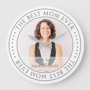 The Best Mom Ever Modern Classic Photo Große Wanduhr