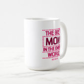 The Best Mom Quote Pink Typography Personalized Kaffeetasse (VorderseiteRechts)