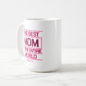 The Best Mom Quote Pink Typography Personalized Kaffeetasse (Vorderseite Links)
