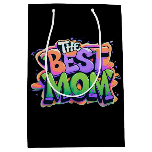 The best mom Stil Mittlere Geschenktüte (Vorderseite)