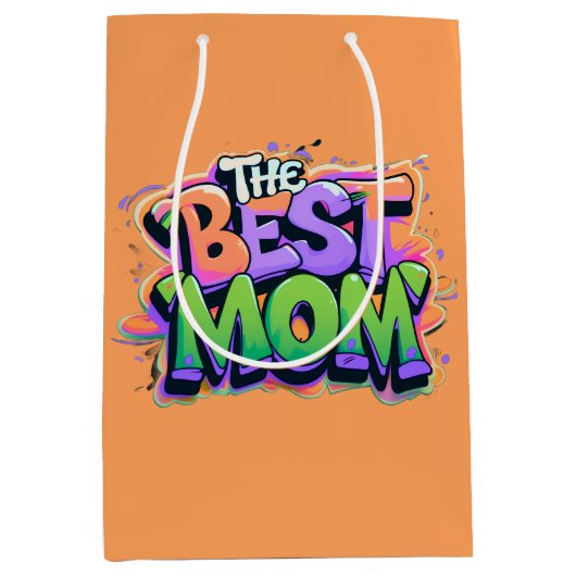 The best mom Stil Mittlere Geschenktüte (Vorderseite)