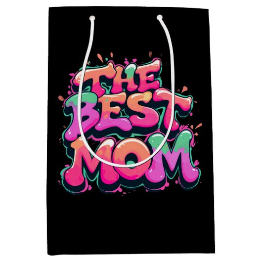 The best mom Stil Mittlere Geschenktüte (Vorderseite)