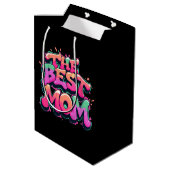 The best mom Stil Mittlere Geschenktüte (Rückseite Schrägansicht)