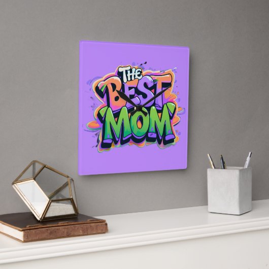 The best mom Stil Quadratische Wanduhr (Büro)