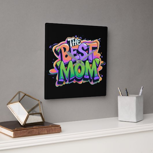 The best mom Stil Quadratische Wanduhr (Büro)