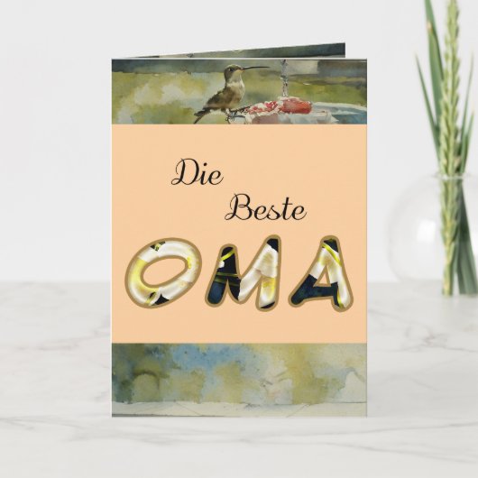 The Best Oma In German Folded Greeting Card Karte (Vorderseite)