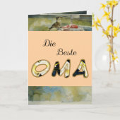 The Best Oma In German Folded Greeting Card Karte (Gelbe Blume)
