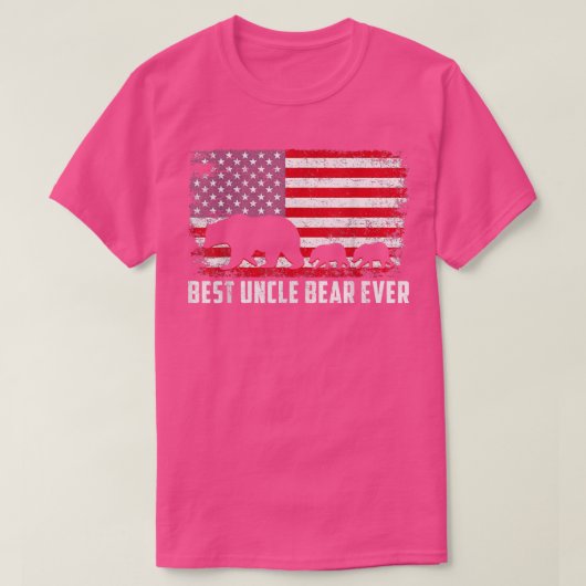The Best Oncle Bear Ever USA American Flag Father' T-Shirt (Design vorne)