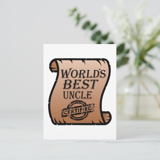 The Best Oncle Certified Certificate Funny Postkarte (Stehend Vorderseite)