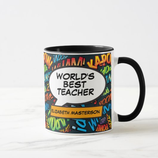 The Best Teacher Fun Retro Comic Book Modern Tasse (Rechts)