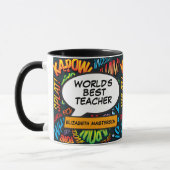 The Best Teacher Fun Retro Comic Book Modern Tasse (Links)