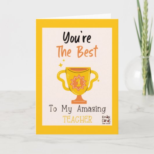 The Best Teacher Trophy Card Karte (Vorderseite)