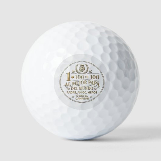 The Best World Dad / Pelota de Golf Golfball (Vorderseite)
