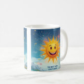 The Best Year Starts Now! Smiling Sun & Fireworks Kaffeetasse (VorderseiteRechts)