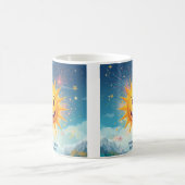 The Best Year Starts Now! Smiling Sun & Fireworks Kaffeetasse (Mittel)