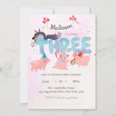 the big bad wolf and three little pigs einladung (Vorderseite)