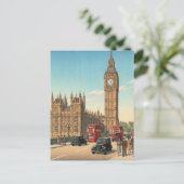 The Big Ben Clock Tower Japanese Woodblock Print Postkarte (Stehend Vorderseite)