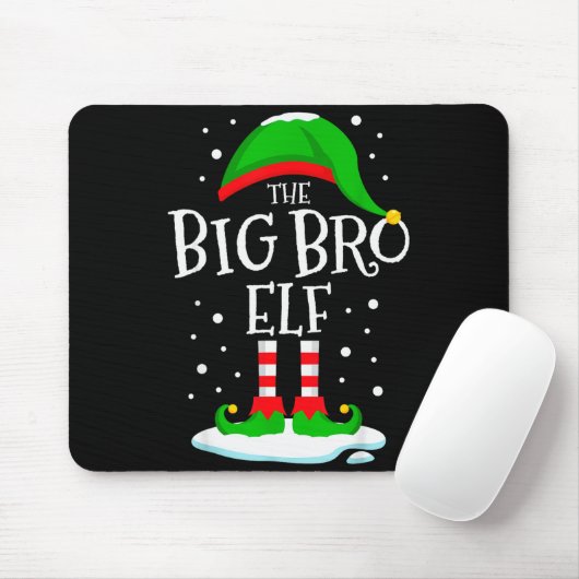 The Big Bro Elf Christmas Family Matching Xmas Bro Mousepad (Mit Mouse)