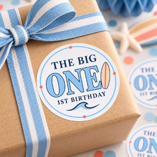 The Big One 1. Geburtstag Surfboard Aufkleber