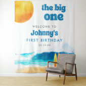 The Big One 1st Birthday Surf Beach Photo Backdrop Wandteppich (Beispiel)