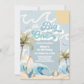 The Big One Beach Party Summer 1st Birthday  Einladung (Vorderseite)