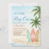 The Big One Beach Surf 1. Geburtstag Einladung (Vorderseite)