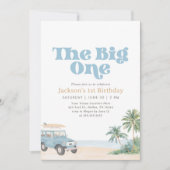 The Big One Beach Surf 1. Geburtstag Einladung (Vorderseite)