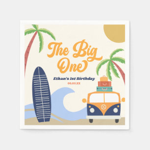 The Big One Beach Surf Blue 1. Geburtstagsfeier Serviette