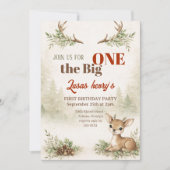 The Big ONE Deer First Hunting 1st Birthday  Einladung (Vorderseite)