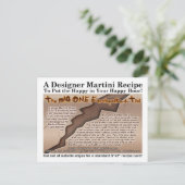 The Big One EARTHQUAKE Joke Martini Rezept Postkarte (Stehend Vorderseite)