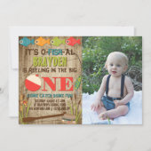 The Big One Fishing Theme Boys First Birthday Einladung (Vorderseite)