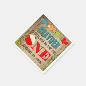 The Big One Fishing Theme Boys First Birthday Serviette (Ecke)