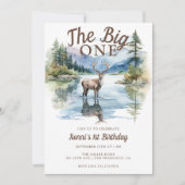 The Big One | Rustic Birthday Birthday Einladung (Vorderseite)