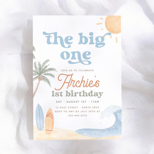 The Big One Surf 1. Geburtstag Einladung