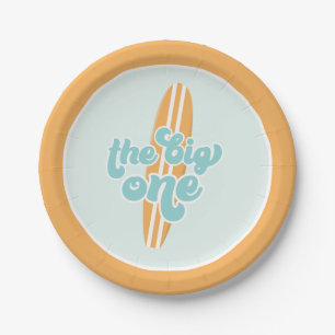 The Big One Surf Beach 1. Geburtstag Papierplatten Pappteller