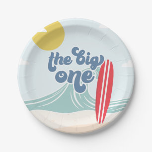 The Big One Surf Beach 1. Geburtstag Pappteller